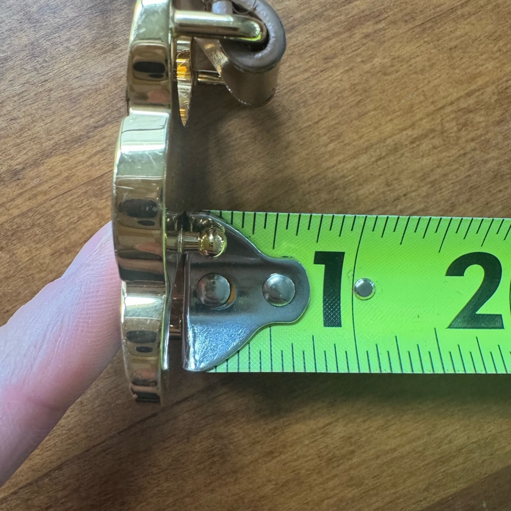 Celine Triomphe Patent Leather Belt | Champagne/Fawn “Taurillon” | Size 80 - Picture 7 of 8